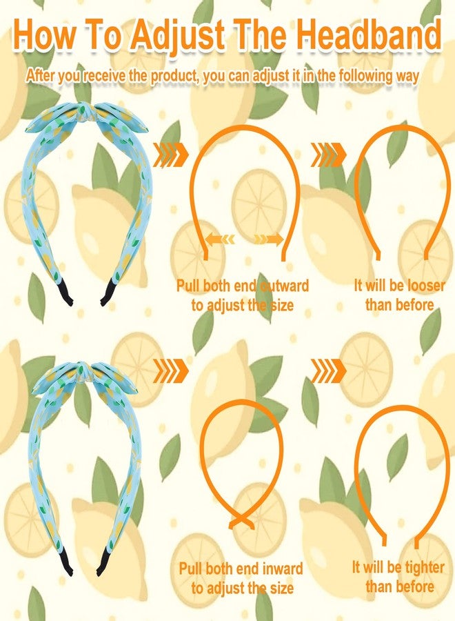 Hapdoo Lemon Knotted Headband, Blue Lemon Knotted Hair bands for Women Girls, Fashion Cute Fruit Hair Accessories Gift for Girls - Image 4